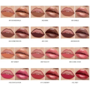 Custom Private Label No Logo Mirror Hydrating Lip Gloss & Matte Lip Liner Long Wear Non-Transfer Lip Makeup Set
