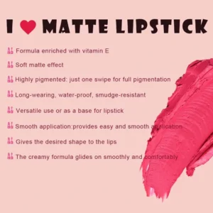 Custom Private Label No Logo Mirror Hydrating Lipstick & Lip Liner Set, Non-Transfer Long-Lasting Complete Lip Makeup Kit