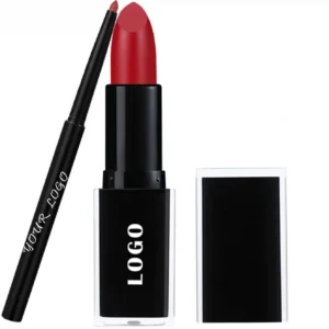 Custom Private Label No Logo Mirror Hydrating Lipstick & Lip Liner Long Wear Non-Transfer Lip Makeup Set