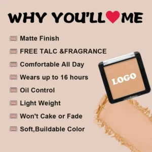 Custom Private Label No Logo Oil Control Pressed Setting Powder, Non-caking Long Wear Touch Up Facial Finishing Makeup
