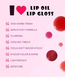 Custom Private Label No Logo Shimmer Mirror Plumping Lip Gloss, Hydrating Brightening Dudu Lips Tinted Lip Oil