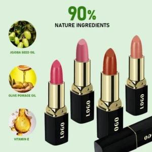 Private Label No Logo Custom Shimmer Hydrating Plumping Lipstick, Long Wear Nourishing Tinted Lip Balm Daily Lip Care