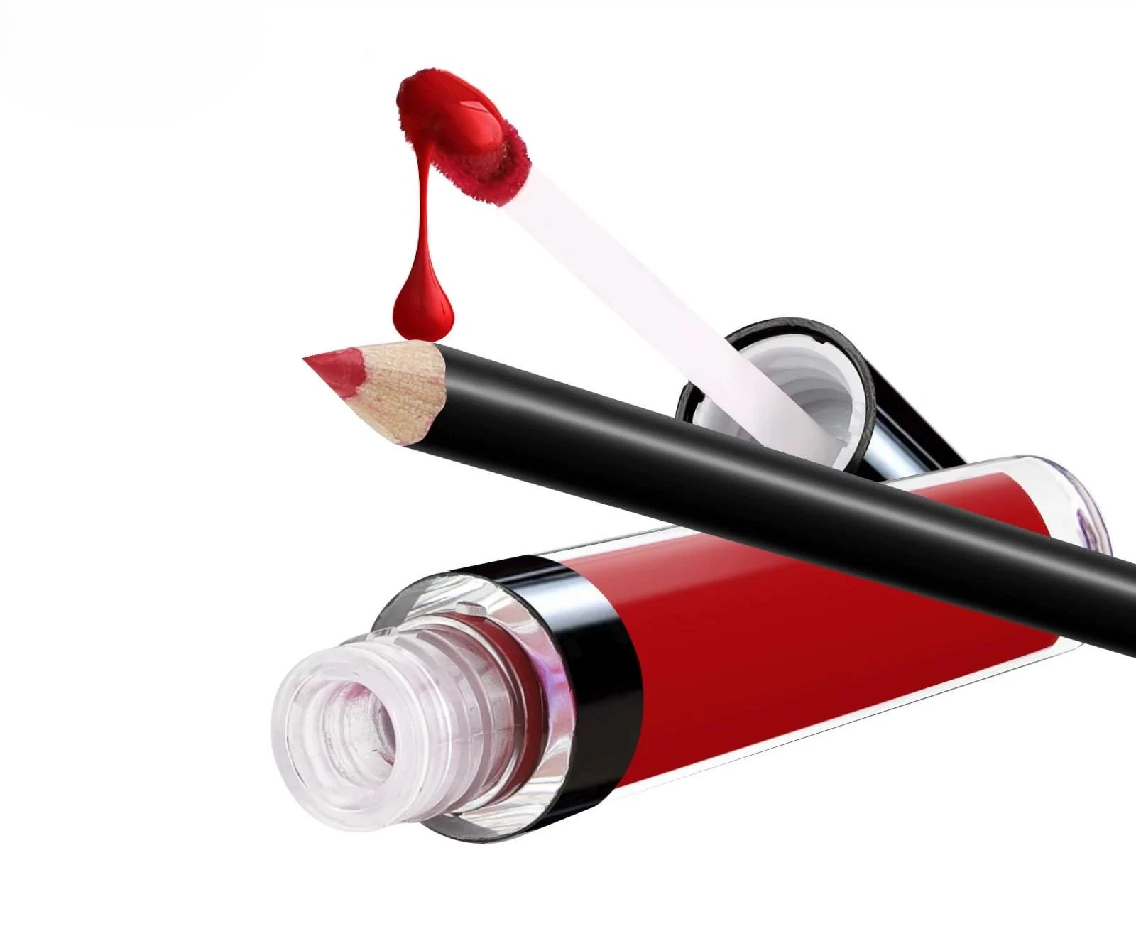 Custom Private Label No Logo Waterproof Non-transfer Lip Gloss & Lip Liner Long Wear Lip Makeup Kit