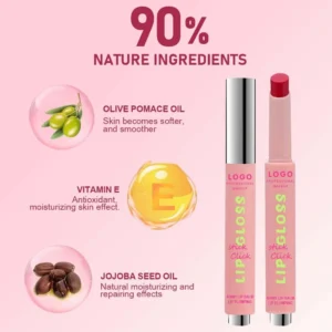 Custom Private Label No Logo Press Type Mirror Finish Plumping Lipstick, Hydrating Long Lasting Dudu Lips Lip Gloss