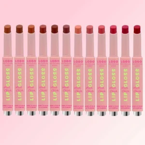 Custom Private Label No Logo Press Type Mirror Finish Plumping Lipstick, Hydrating Long Lasting Dudu Lips Lip Gloss