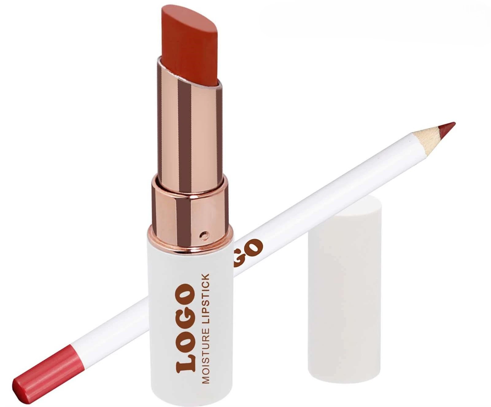 Custom Waterproof Color Lock Shimmer Hydrating Lipstick & Lip Liner Long Wear Lip Makeup Set