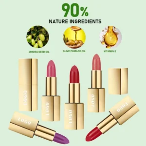 Custom Private Label No Logo Shimmer Hydrating Plumping Lipstick, Long Wear Nourishing Tinted Lip Balm Daily Lip Care