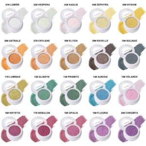 Custom Private Label No Logo Single Chameleon Shimmer Glitter Eyeshadow Palette, Iridescent Highly Pigment Eye Makeup