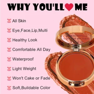 Custom Private Label No Logo Multi-use Cream Blush, Single Shade Highly Pigmented Long Wear Natural Face Rouge