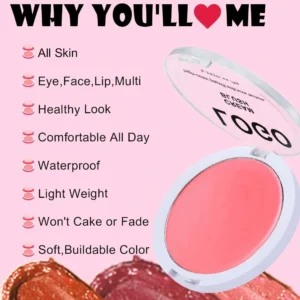 Custom Private Label No Logo Multi-use Single Cream Blush, Highly Pigmented Long Wear Natural Nude Facial Rouge Makeup