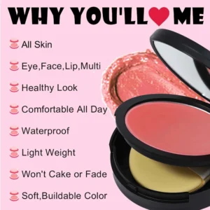 Custom Private Label No Logo Multi-use Single Cream Blush, Highly Pigmented Long Wear Natural Complexion Boosting Facial Rouge