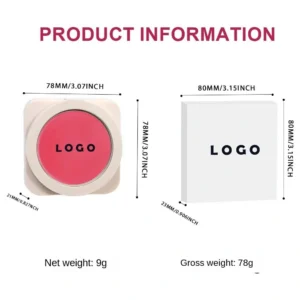 Custom Private Label No Logo Multi-use Single Cream Blush, Highly Pigmented Long Wear Natural Skin Tone Enhancing Rouge