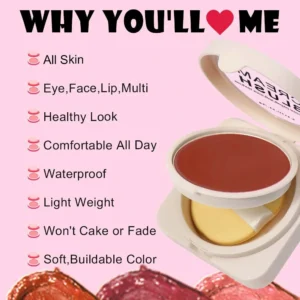 Custom Private Label No Logo Multi-use Single Cream Blush, Highly Pigmented Long Wear Natural Skin Tone Enhancing Rouge