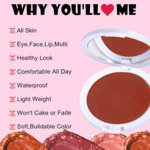 Custom Private Label No Logo Multi-Use Single Cream Blush, Highly Pigmented Long-Lasting Natural Complexion Enhancing Facial Rouge