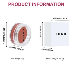 Custom Private Label No Logo Multi-use Single Cream Blush, Highly Pigmented Long Wear Natural Nude Facial Rouge Makeup