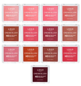 Custom Private Label No Logo Multi-Use Single Cream Blush Palette, Highly Pigmented Long-Lasting Natural Nude Facial Rouge
