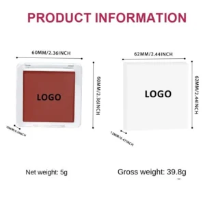 Custom Private Label No Logo Multi-Use Single Cream Blush Palette, Highly Pigmented Long-Lasting Natural Nude Facial Rouge