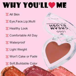 Custom Private Label No Logo Multi-Use Single Cream Blush Palette, Highly Pigmented Long-Lasting Natural Complexion Enhancing Rouge