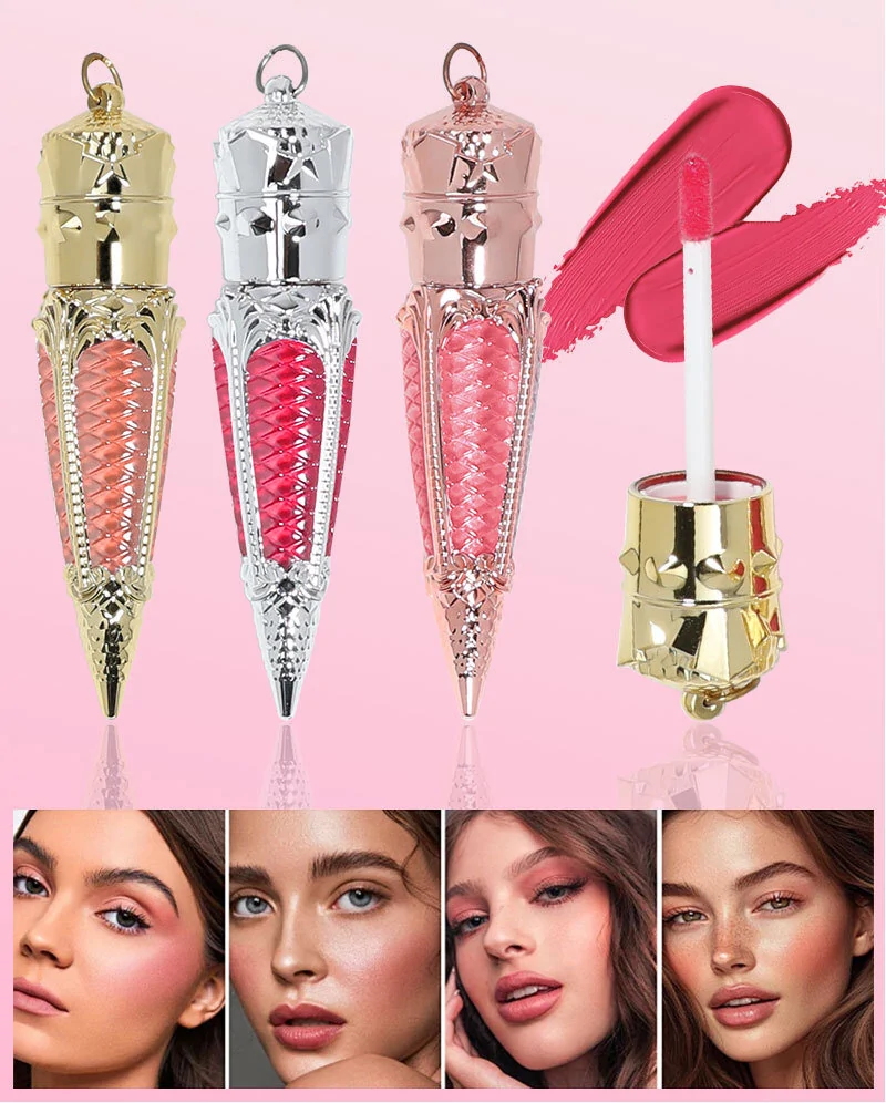 Custom Private Label No Logo Single Waterproof Liquid Blush, Fade-Resistant Highly Pigmented Long-Lasting Natural Facial Rouge