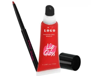 Custom Squeeze Tube Mirror Hydrating Lip Gloss & Waterproof Lip Liner Long Wear Non-Transfer Lip Makeup Set