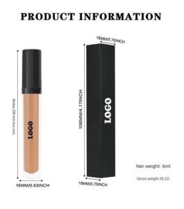 Custom Private Label No Logo Matte Liquid Concealer, Blemish Dark Circle Covering Non-Caking Transfer Resistant Long Wear Facial Makeup