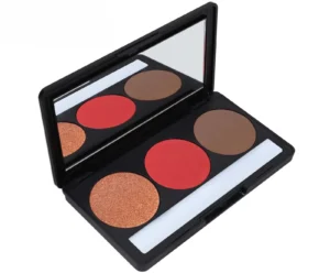 Custom Private Label No Logo Waterproof 3-Shade Multi-Use Blush Highlight Contour Palette, Long-Lasting 3D Facial Sculpting Makeup