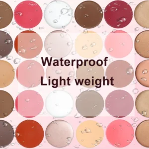 Custom Private Label No Logo Waterproof 3-Shade Multi-Use Highlight Contour Blush Cream Palette, Long-Lasting Facial Sculpting Makeup