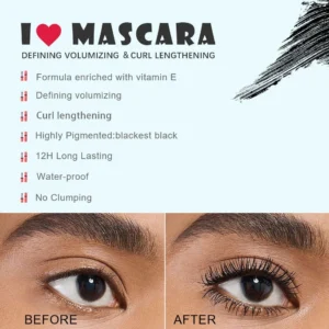 Custom Waterproof Smudge Resistant Mascara, Lengthening Curling Volumizing Long Lasting Eyelash Styling Makeup