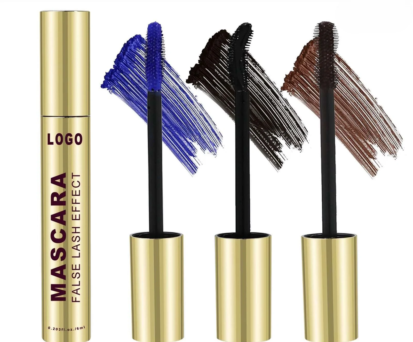 Custom Private Label No Logo Waterproof Smudge Resistant Colored Mascara, Lengthening Volumizing Long Lasting Eyelash Styling Makeup