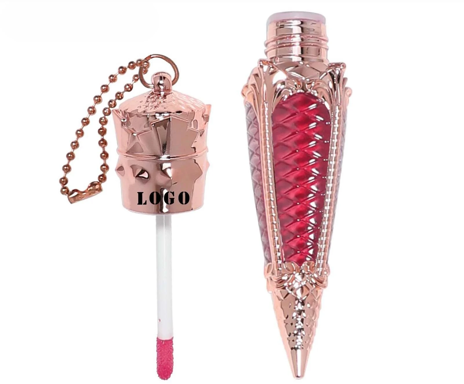 Custom Private Label No Logo Waterproof Matte Non-Transfer Liquid Lip Gloss, Cup Proof Fade Resistant Long Wear Hydrating Lip Makeup