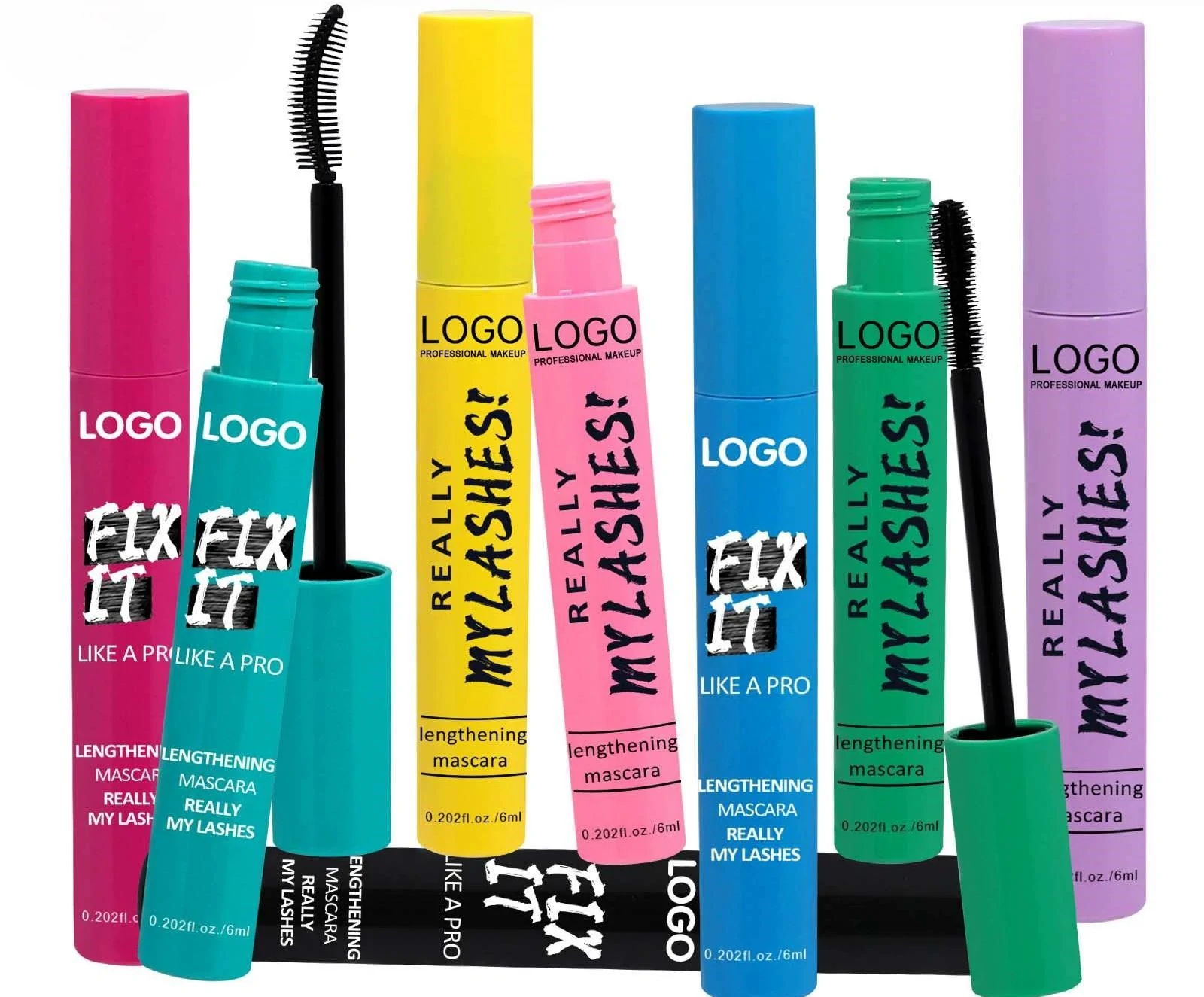 Custom Private Label No Logo Waterproof Smudge Resistant Mascara, Lengthening Curling Volumizing Long Lasting Eyelash Styling Makeup