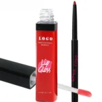 Custom 2 In 1 Waterproof Hydrating Lip Gloss & Lip Liner Long Wear Non-Transfer Lip Makeup Kit