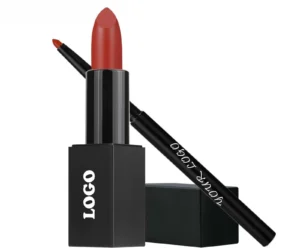 Custom 2 In 1 Waterproof Hydrating Highly Pigmented Lipstick & Lip Liner Long Wear Lip Makeup Set