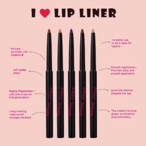 Custom 2 In 1 Waterproof Hydrating Highly Pigmented Lipstick & Lip Liner Long Wear Lip Makeup Set