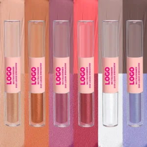 Custom Private Label No Logo Waterproof Long-Lasting Liquid Eyeshadow, Matte Shimmer Fine Glitter Highly Pigmented Eye Brightening Makeup