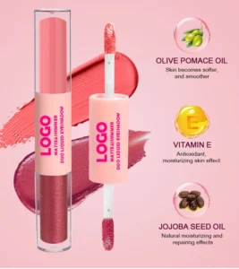 Custom Private Label No Logo Waterproof Long-Lasting Liquid Eyeshadow, Matte Shimmer Fine Glitter Highly Pigmented Eye Brightening Makeup