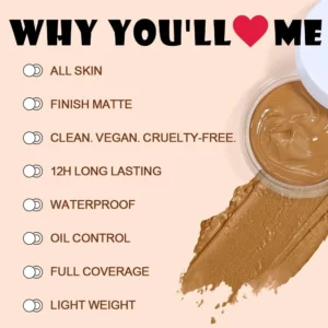 Custom Private Label No Logo Waterproof Matte Concealer Cream, Blemish Dark Circle Covering Transfer Resistant Long Wear Facial Makeup