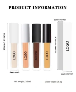 Custom Private Label No Logo Waterproof Matte Liquid Concealer, Blemish Tattoo Covering Non-Caking Transfer-Resistant Long-Lasting Facial Base Makeup