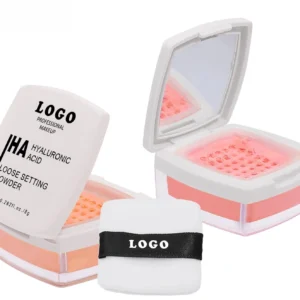 Private Label No Logo Custom Waterproof Sweat Proof Matte Loose Powder & Blush, Non-Caking Transfer Resistant Long Wear Facial Makeup