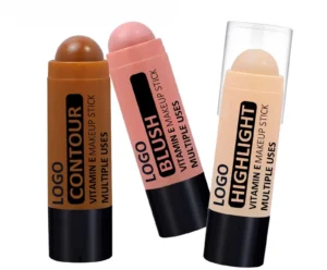 Private Label No Logo Custom Waterproof Multi-Use Contour Highlight Concealer Blush Stick, Transfer-Resistant Long-Lasting 3D Facial Makeup