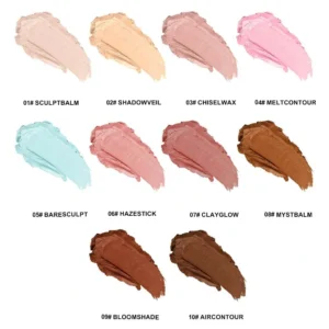 Private Label No Logo Custom Waterproof Multi-Use Contour Highlight Concealer Blush Stick, Transfer-Resistant Long-Lasting 3D Facial Makeup