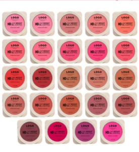 Custom Private Label No Logo Waterproof Oil Control Matte Blush Palette, Non-Caking Long Lasting Natural Facial Rouge