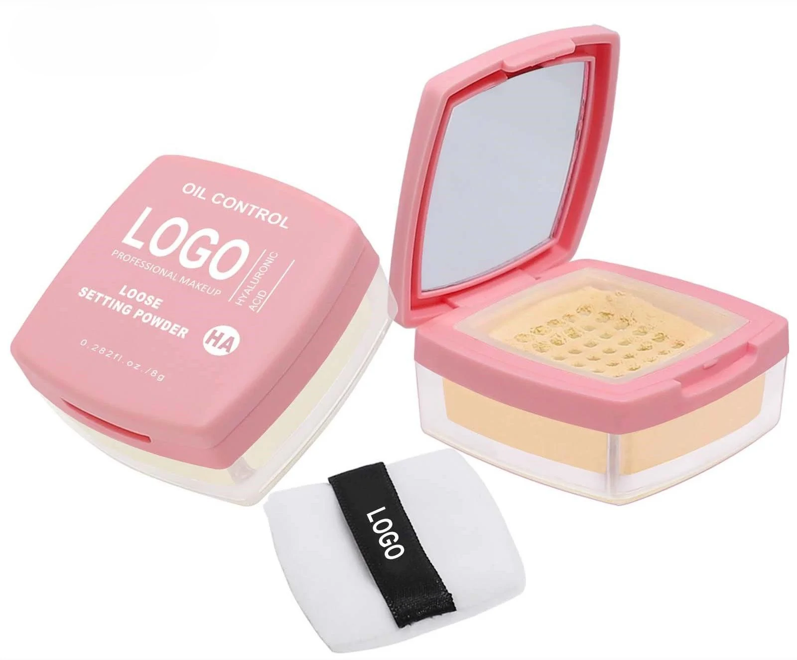 Private Label No Logo Custom Waterproof Oil-Control Matte Loose Setting Powder, Transfer-Resistant Long-Lasting Facial Finishing Makeup