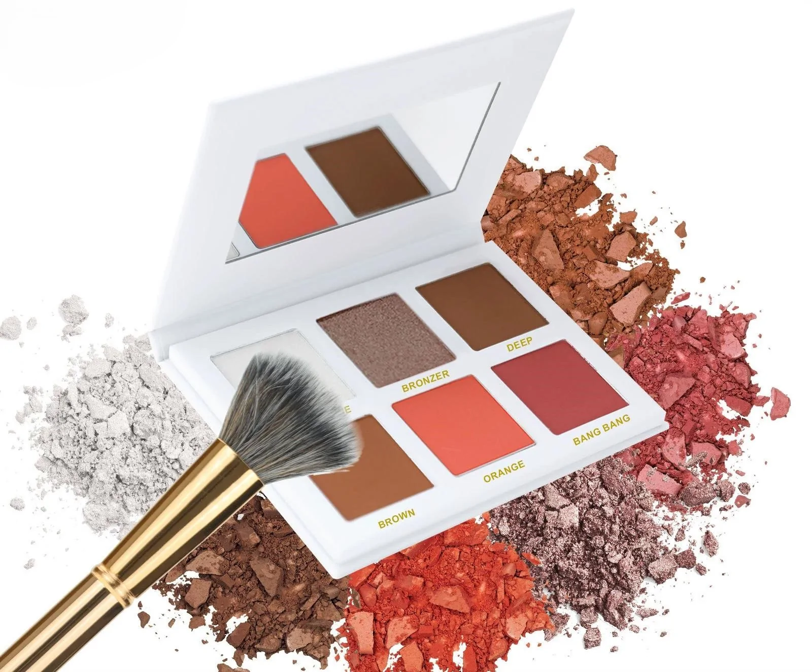 Private Label No Logo Customizable Waterproof All-in-One Matte Blush Highlight Contour Palette, Long Lasting Multi-use Facial Makeup