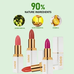 Customizable Private Label No Logo Shimmer Mirror Hydrating Lipstick, Nourishing Plumping Long-Lasting Daily Lip Cosmetic