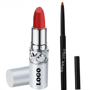 Customizable Private Label No Logo 2 In 1 Waterproof Matte Lipstick & Lip Liner Long Wear Non-Transfer Lip Makeup Set