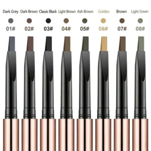 Dual End Angled Eyebrow Pencil, Waterproof Sweat Proof Smudge Resistant for Natural Wild Brow Makeup