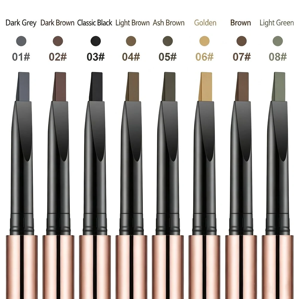 Dual End Angled Eyebrow Pencil, Waterproof Sweat Proof Smudge Resistant for Natural Wild Brow Makeup