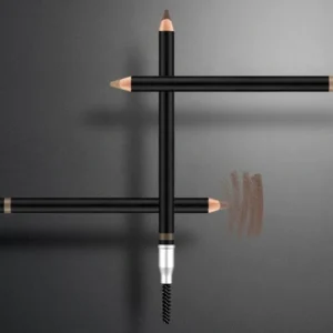 Dual End Wooden Eyebrow Pencil, Ultra Fine Sharpenable Waterproof Brow Definer & Hard Core Gel Eyeliner