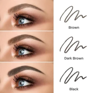 Dual End Wooden Eyebrow Pencil, Ultra Fine Sharpenable Waterproof Brow Definer & Hard Core Gel Eyeliner